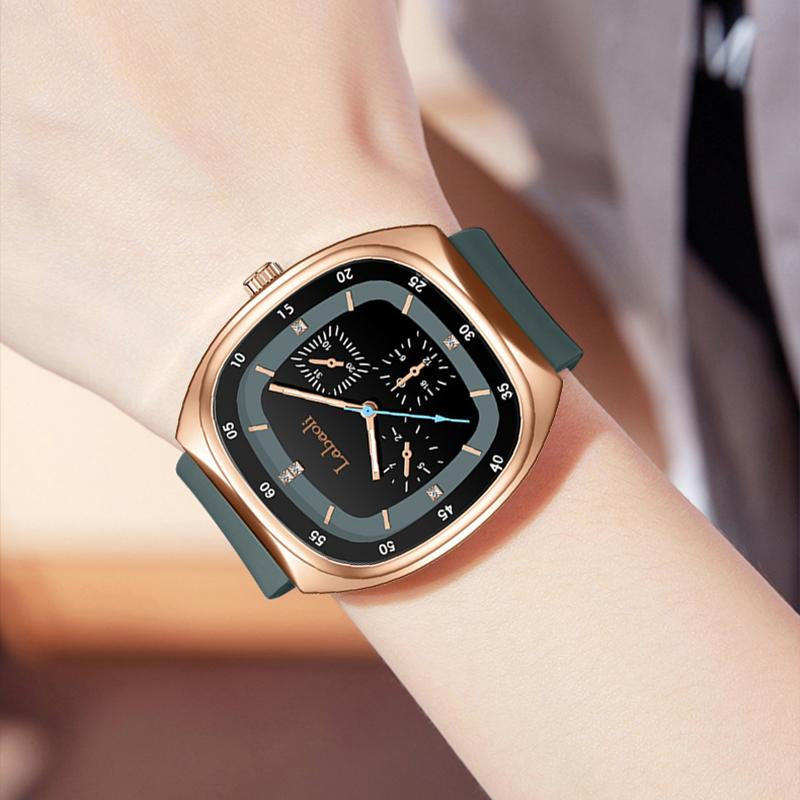 Casual Stylish Open Dial Watch – Silicone Strap, Waterproof & Luminous, Perfect for All Occasions