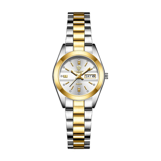 LIEBIG Timeless Gold-Tone Watch: Curved Contour Design with Foldable Clasp - 3ATM Waterproof & Lightweight Design - Ideal for Daily Commuting Sports & Dating Quartz Wristwatches Watches Women Relojes De Mujer