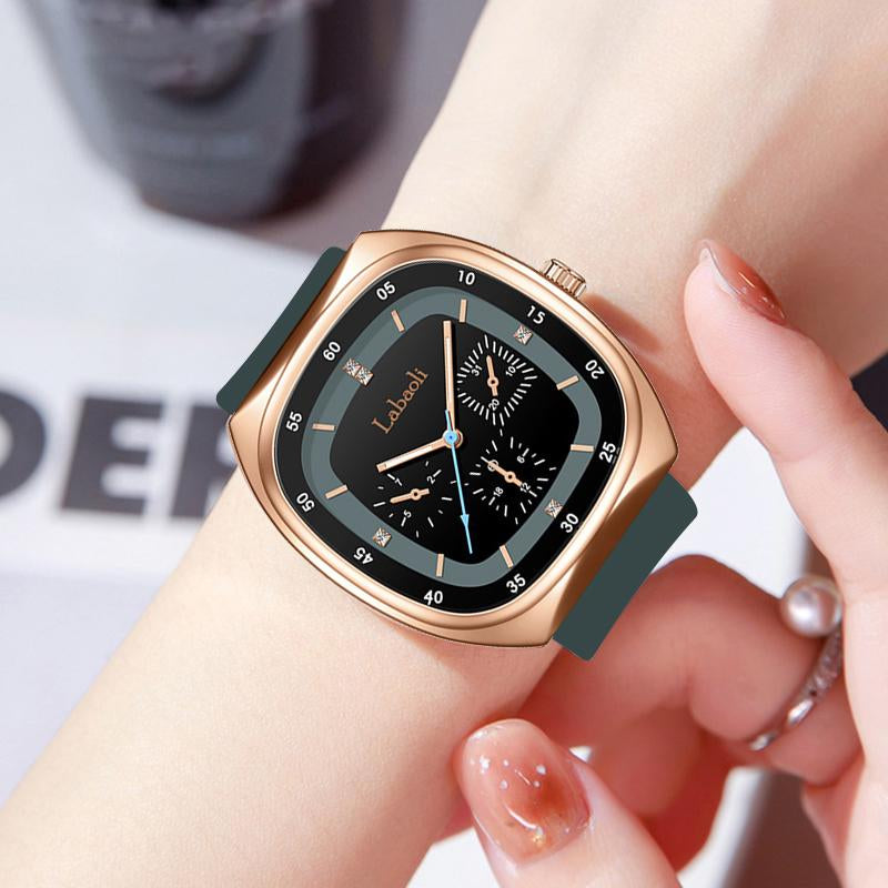 Casual Stylish Open Dial Watch – Silicone Strap, Waterproof & Luminous, Perfect for All Occasions