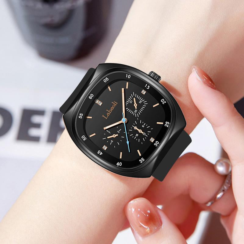 Casual Stylish Open Dial Watch – Silicone Strap, Waterproof & Luminous, Perfect for All Occasions