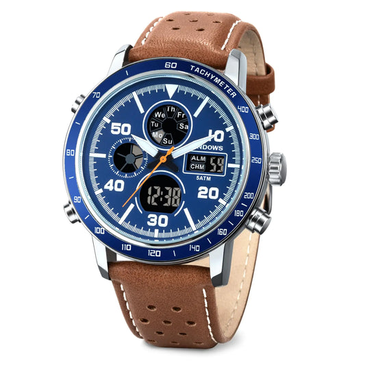PINDOWS Dual-Display Men's Watch